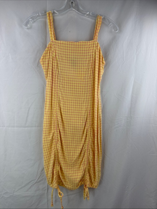 wild fable Dresses & Skirts - Wild Fable Women’s Size Small Yellow Gingham Ruched Stretch Drawstring Sundress